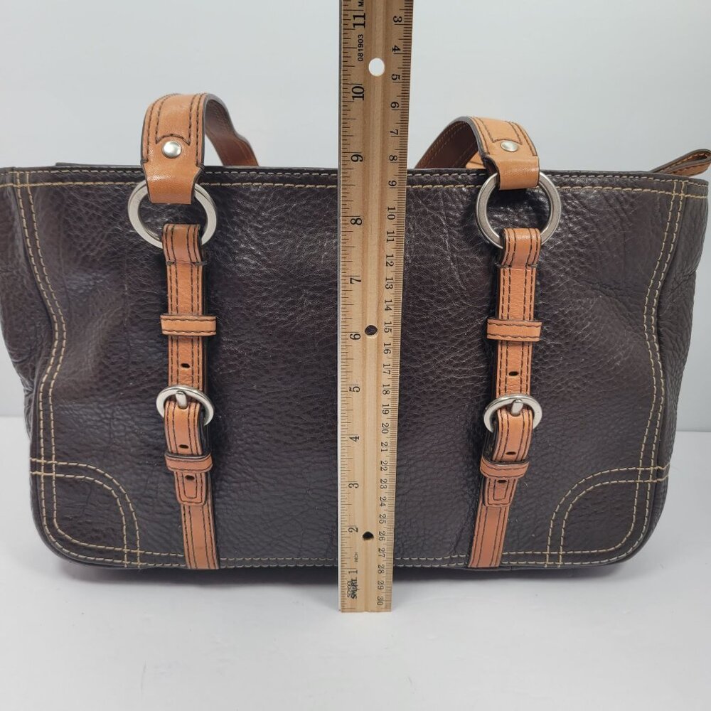 Coach Chelsea Women's Brown Pebbled Leather 2 Handles Tote Bag - Picture 10 of 11